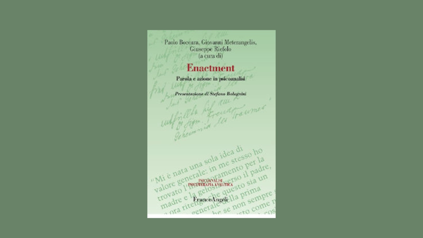 Enactment Parola e azione in psicoanalisi  P. Boccara, G. Meterangelis, G. Riefolo (a cura di)