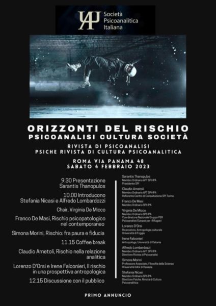 Giornata delle Riviste: Orizzonti del rischio. Psicoanalisi, cultura, società