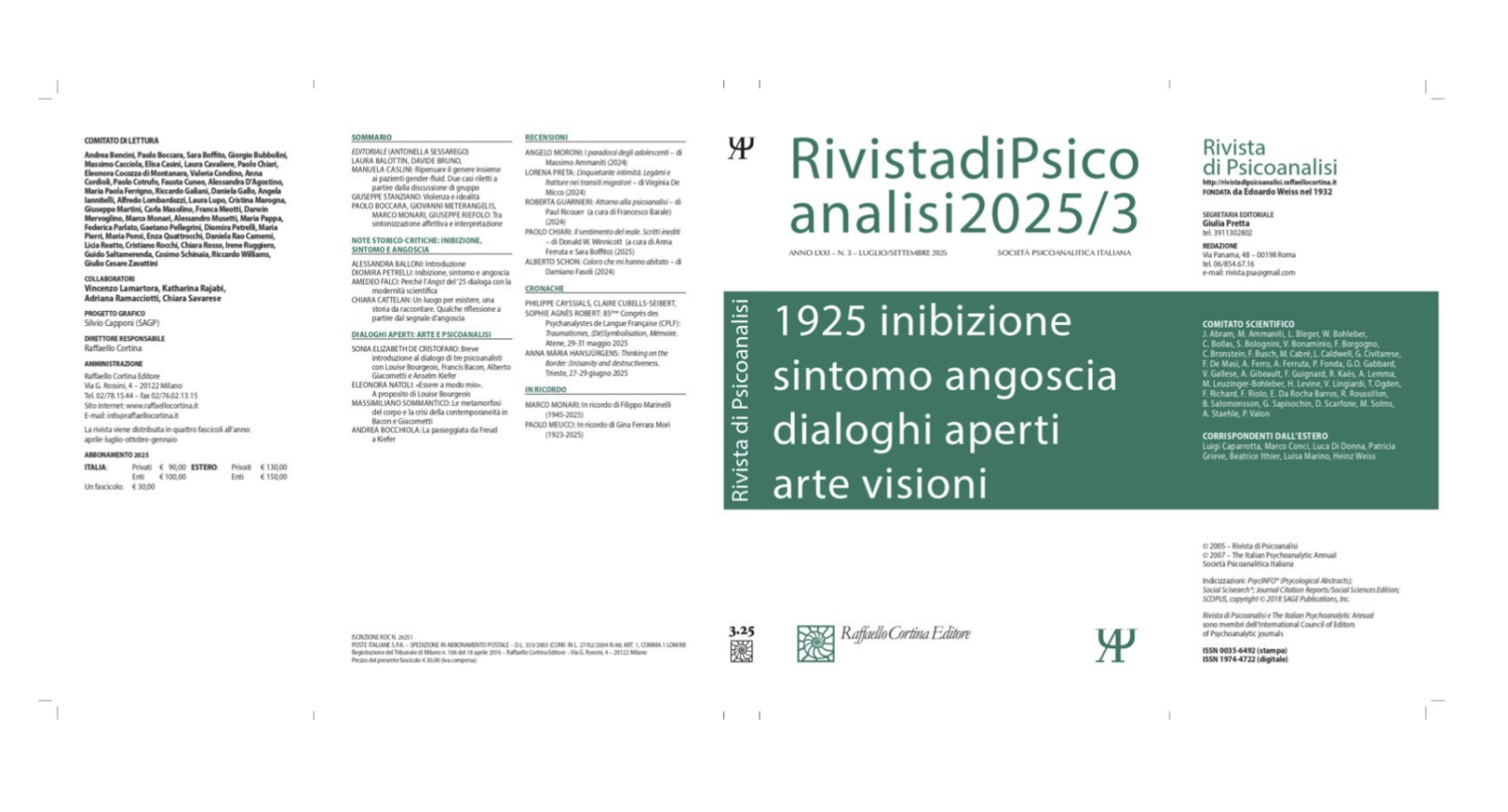 newIl nuovo numero della Rivista di Psicoanalisi – 2025/3