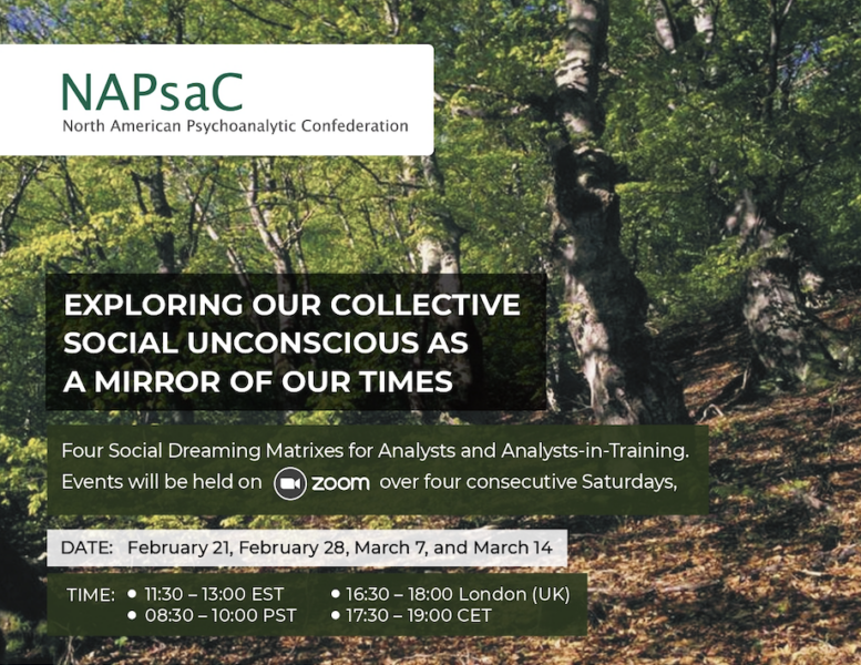 NAPsaC - 2026 Social Dreaming. Zoom, 21 e 28/02/2026, 7 e 14/03/2026