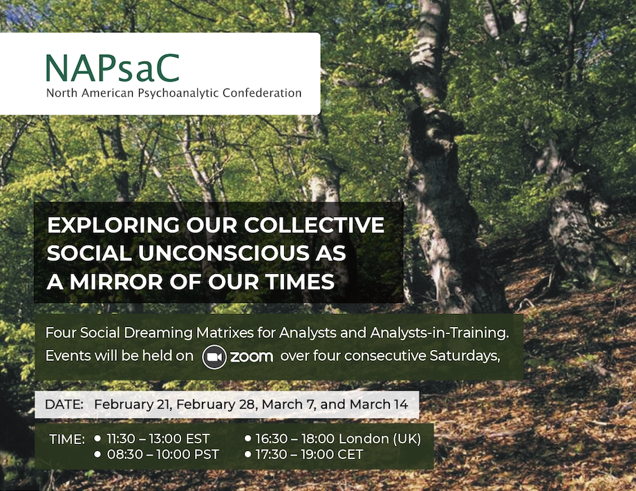 NAPsaC - 2026 Social Dreaming. Zoom, 21 e 28/02/2026, 7 e 14/03/2026
