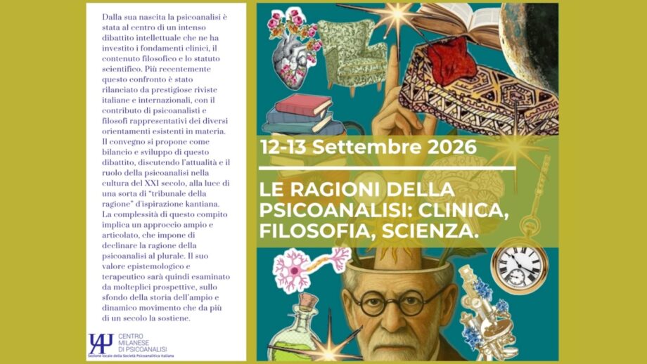 CMP - Le ragioni della psicoanalisi: clinica, filosofia, scienza. Milano e online, 12 e 13  settembre 2026 1