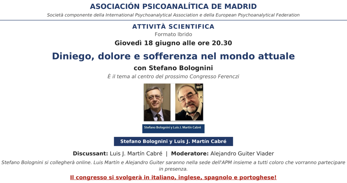 Diniego, dolore e sofferenza nel mondo attuale