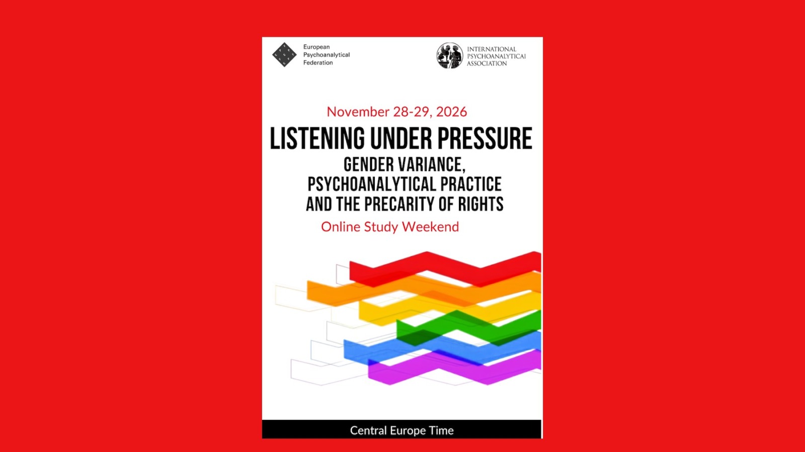 Listening Under Pressure. Gender Variance, psychoanalytical practice and the precarity of rights. Online Study Weekend, November 28-29, 2026