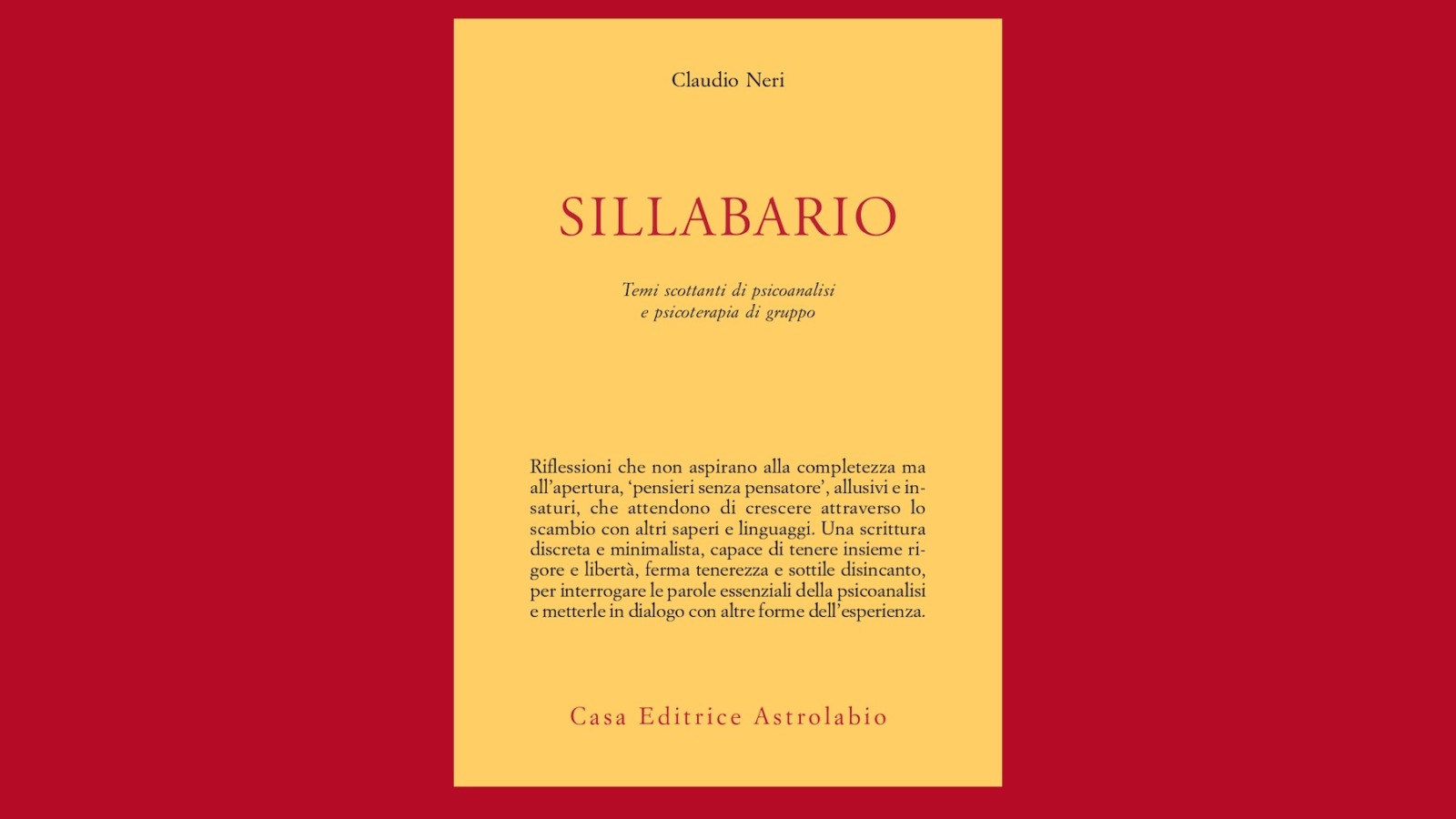 "Sillabario" di Claudio Neri