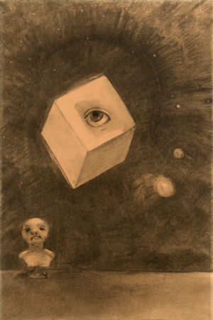 fig 1_Odilon_Redon__Le_Cube_1880_The_Cube_Charcoal_on_paper_43_x_29_cm_Private_collection